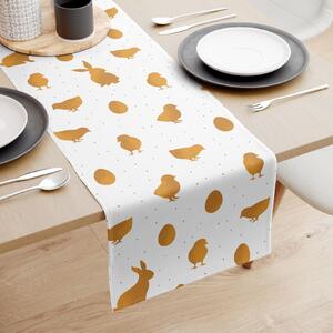 Goldea velikonoční běhoun na stůl z pevné bavlny - zlaté symboly velikonoc 35x180 cm