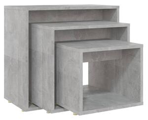Hnízdové stolky 3 ks betonově šedé dřevotříska