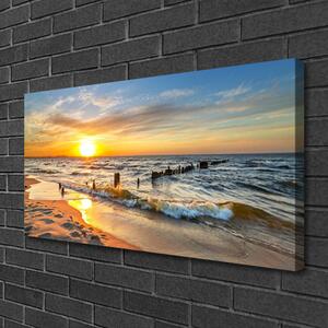 Obraz na plátně Moře Západ Slunce Pláž 120x60 cm