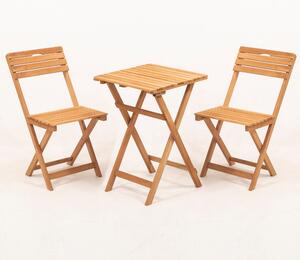 Sada zahradního stolu a židlí (3 kusy) Magnus (přírodní + krémová). 1082984
