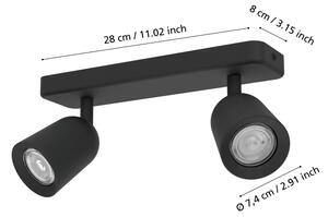 Eglo 901953 - Bodové svítidlo CAMALDOLI 2xGU10/10W/230V černá