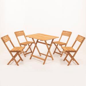 Sada zahradního stolu a židlí (5 kusů) Meow (přírodní + krémová). 1082993