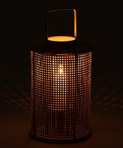 Přírodně - šedá proutěná lucerna Bamboo - Ø 28*44 cm - J-Line by Jolipa