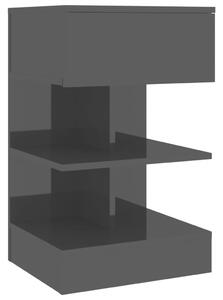 Noční stolek černý s vysokým leskem 40 x 35 x 65 cm dřevotříska