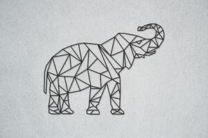 Slon Velikost: 30 cm, Barva pozadí: Bez pozadí, Barva obrysu: Černá