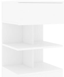 Noční stolek bílý 40 x 35 x 65 cm dřevotříska