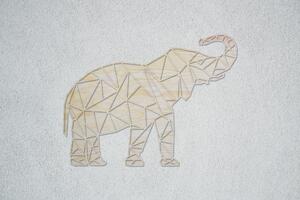 Slon Velikost: 30 cm, Barva pozadí: Přírodní, Barva obrysu: Přírodní