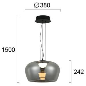 LED Lustr na lanku NADIA LED/20W/230V kouřová/černá