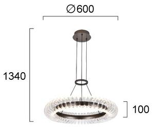 LED Lustr na lanku ALBA LED/39W/230V šedá/čirá