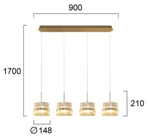 LED Lustr na lanku LUXE LED/46W/230V mosaz