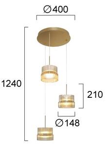 LED Lustr na lanku LUXE LED/34W/230V mosaz