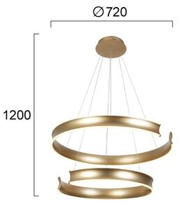 LED Lustr na lanku MARLEN LED/84W/230V zlatá