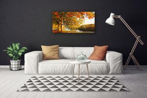 Obraz na plátně Strom Jezero Příroda 125x50 cm