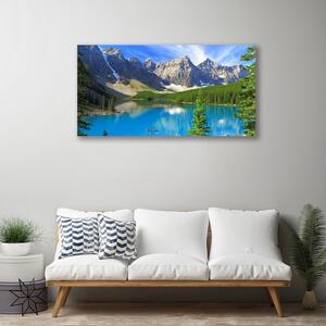 Obraz na plátně Jezero Hora Les Krajina 125x50 cm