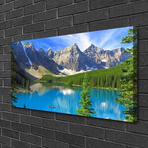 Obraz na plátně Jezero Hora Les Krajina 100x50 cm