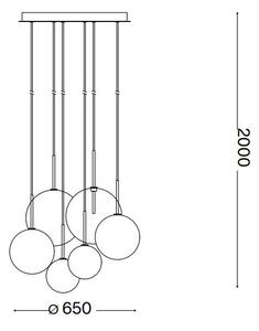 Ideal Lux - LED Lustr na lanku EQUINOXE 6xG4/2W/230V pr. 65 cm chrom/kouřová