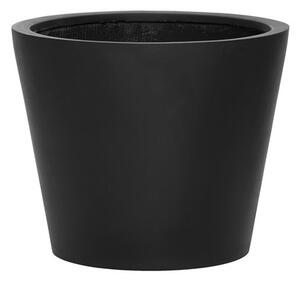 Pottery Pots Venkovní květináč kulatý Bucket S, Black (barva černá), kolekce Natural, kompozit Fiberstone, průměr 50 cm x v 40 cm, objem cca 57 l