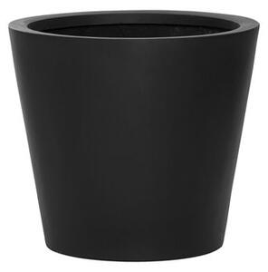 Pottery Pots Venkovní květináč kulatý Bucket XS, Black (barva černá), kolekce Natural, kompozit Fiberstone, průměr 40 cm x v 35 cm, objem cca 33 l