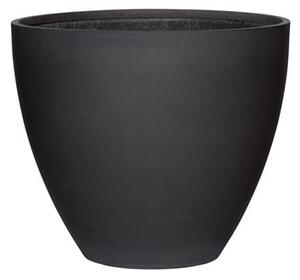 Pottery Pots Venkovní květináč kulatý Jesslyn XS, Black (barva černá), kolekce Natural, kompozit Fiberstone, průměr 42 cm x v 36 cm, objem cca 35 l