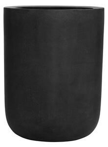 Pottery Pots Venkovní květináč kulatý Dice XL, Black (barva černá), kolekce Natural, kompozit Fiberstone, průměr 45 cm x v 60 cm, objem cca 92 l