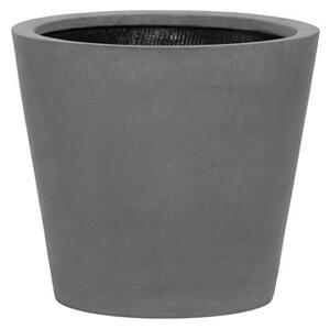 Pottery Pots Venkovní květináč kulatý Bucket XS, Grey (barva šedá), kolekce Natural, kompozit Fiberstone, průměr 40 cm x v 35 cm, objem cca 33 l