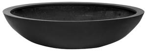 Pottery Pots Venkovní květináč kulatý Jumbo Bowl L, Black (barva černá), kolekce Natural, kompozit Fiberstone, průměr 110 cm x v 27 cm, objem cca 181 l