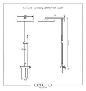 CERANO - Nástěnný sprchový set Maxor - černá matná