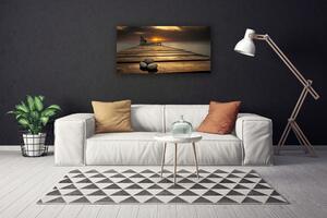 Obraz na plátně Moře Molo Západ Slunce 140x70 cm