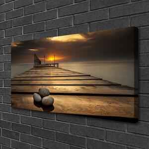 Obraz na plátně Moře Molo Západ Slunce 100x50 cm