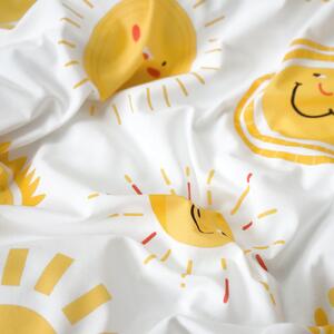 Goldea dětské bavlněné povlečení - usměvavá sluníčka 140 x 200 a 70 x 90 cm