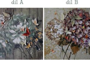 Wallart Motýli na květinách - obraz na zeď, Varianta Komplet 2 díly