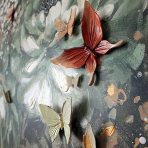 Wallart Motýli na květinách - obraz na zeď, Varianta Komplet 2 díly