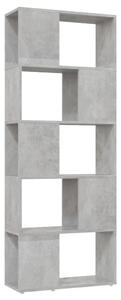Knihovna / dělicí stěna betonově šedá 60 x 24 x 155 cm
