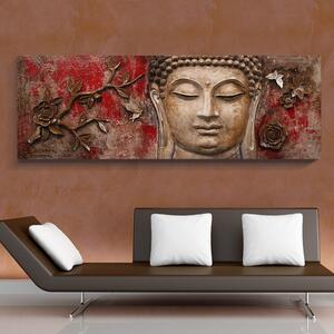 Wallart Buddha s růžemi - obraz na zeď