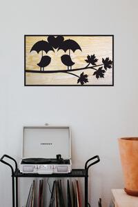 Ptáčci pod deštníkem Velikost: 30 cm, Barva pozadí: Bez pozadí, Barva obrysu: Černá