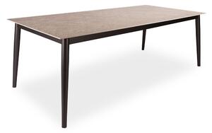 Stern Jídelní stůl Ava, Stern, obdélníkový 220x100x74 cm, rám lakovaný hliník černý (black matt), deska keramika dekor Stone grey