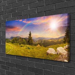 Obraz na plátně Hory Louka Kameny Příroda 120x60 cm