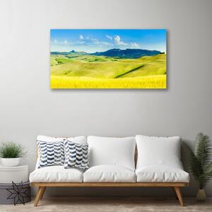 Obraz na plátně Vesnice Hory Krajina 125x50 cm