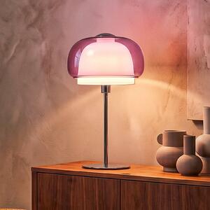 EGLO Stolní lampa Belomontejo, růžová-průhledná, sklo, E27, Fialová / růžová / barva růže, Obývací pokoj / jídelna, kov, Young lifestyle