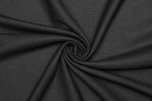 Kostýmová elastická směsová panenská vlna v keprové vazbě - Černá