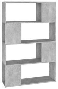Knihovna/dělicí stěna betonově šedá 80x24x124,5 cm dřevotříska