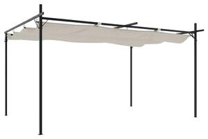 Pergola s posuvnou střechou – barva krémová – rozměry 395 x 292 x 230 cm – střecha z polyesteru