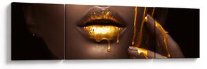 Obraz - Žena se zlatými rty (170x50 cm)