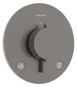 Sprchová a vanová baterie Hansgrohe Ecostat Comfort S bez podomítkového tělesa kartáčovaný černý chrom 33715340
