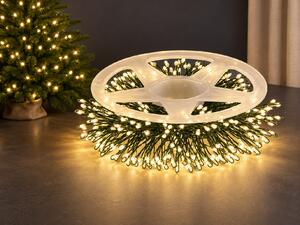 Vánoční LED mikro řetěz, teplá bílá, 100m, 3000 LED, 8 programů, zelený drátek, IP65
