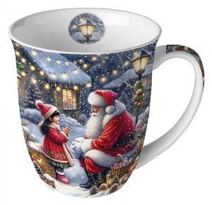 Porcelánový vánoční hrnek Povídání se Santou 400 ml