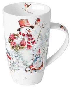 Velký porcelánový vánoční hrnek Sněhuláci 600 ml