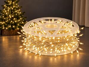 Vánoční LED mikro řetěz, teplá bílá, 50m, 1500 LED, 8 programů, IP65