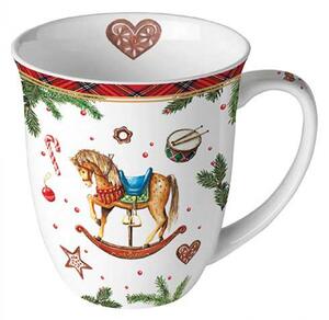 Porcelánový vánoční hrnek Houpací koník 400 ml