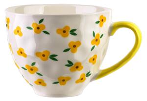Affekdesign Porcelánový hrnek FLORELLA 400 ml bílý/žlutý